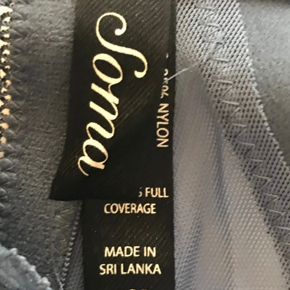 Full Coverage Blue Lace Bra 44DD Unlined Underwire - Picture 4 of 4